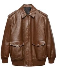 Prada - Nappa Leather Bomber Jacket - Lyst