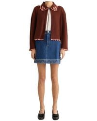 Bode - Rookie Long-Sleeved Wool Knit Cardigan - Lyst