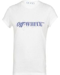 Off-White c/o Virgil Abloh - Crewneck Logo Detailed T-Shirt - Lyst