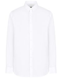 Giorgio Armani - Curved Hem Buttoned Shirt - Lyst