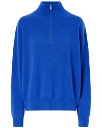 STAUD - Half-Zip Stand-Collar Knit Sweater - Lyst