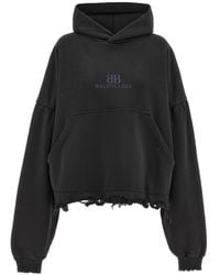 Balenciaga - Logo Printed Hoodie - Lyst