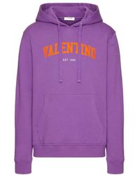 Valentino - Logo Printed Long-Sleeved Hoodie - Lyst