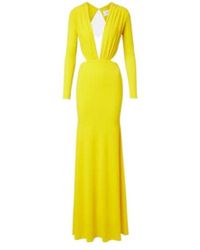 Alex Perry - Ruched Open-Back Crepe Jersey Gown - Lyst