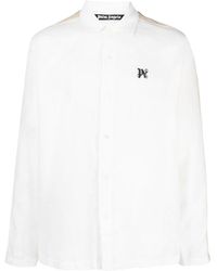 Palm Angels - Pa Monogram Printed Long-Sleeved Shirt - Lyst