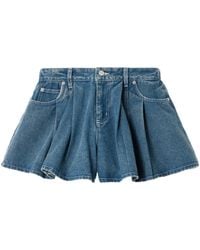 Sea - Stasia Denim Pleated Jean Shorts - Lyst
