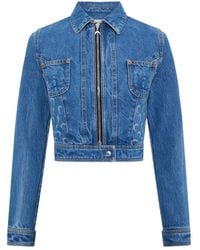 Marine Serre - Cropped Moon-Pattern Denim Jacket - Lyst