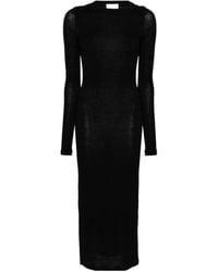 Saint Laurent - Cut-Out Long-Sleeved Dress - Lyst