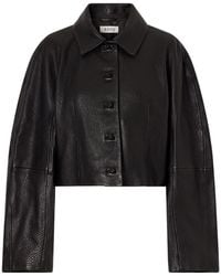 Rohe - Cropped Textured-Leather Jacket - Lyst