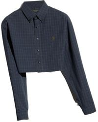 Gucci - Cropped Checked Poplin Shirt - Lyst