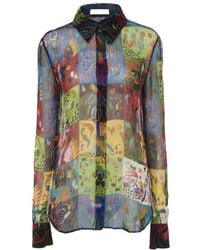 Chloé - Chloé Graphic Print Long-Sleeved Shirt - Lyst