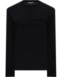 Dolce & Gabbana - Logo Patch Crewneck Pullover - Lyst