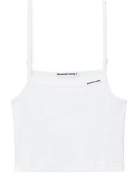 T By Alexander Wang - Alexander Wang Ribbed-Knit Spaghetti Strap Top - Lyst