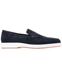 Santoni - Almond Toe Slip-On Loafers - Lyst