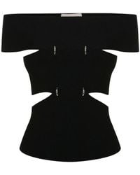 McQueen - Off-Shoulder Sliced Mini Top - Lyst
