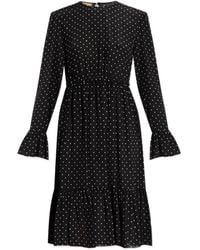 Gucci - Polka-Dot Long-Sleeve Dress - Lyst