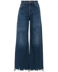 Chloé - Chloé Logo Patch Wide-Leg Jeans - Lyst