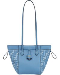 ★FENDI★FF ジャカード デニム エフェクト オリガミ ミニバッグ フェンディ レザー＆デニム調 FFジャカード オリガミ ミニバッグ