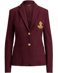 Ralph Lauren - Anfisa Cotton Long Sleeve Monogram Blazer - Lyst