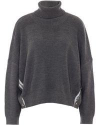 Liu Jo - Buttoned High Neck Knitted Sweater - Lyst