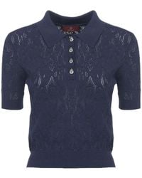 Dondup - Open-Knit Short-Sleeved Polo Shirt - Lyst