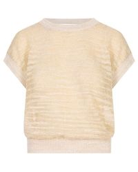 Peserico - Short-Sleeved Crewneck Jumper - Lyst