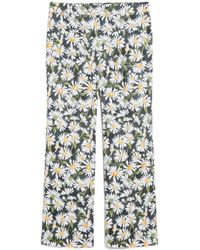 Weekend by Maxmara - Flared Patterned Cotton Trousers - Lyst