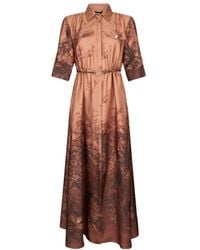 Liu Jo - Printed Belted Shirt Maxi Dress - Lyst