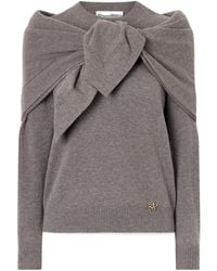 Oscar de la Renta - Scarf-Detailed Cashmere Sweater - Lyst