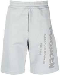 McQueen - Logo Printed Shorts - Lyst