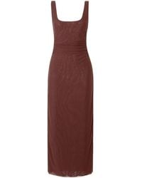 SIR. - Jacques Open-Back Gathered Stretch-Mesh Midi Dress - Lyst