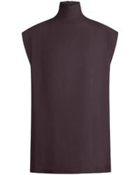 Alaïa - Alaïa Poplin High Neck Top - Lyst