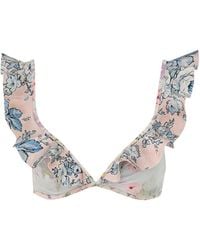 Zimmermann - Floral Printed Bikini Top - Lyst