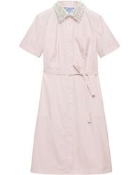 Prada - Button-Up Poplin Shirt Dress - Lyst