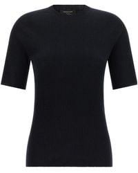 Fabiana Filippi - Ribbed Short-Sleeve Knitted Top - Lyst