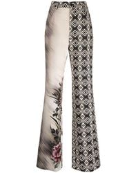 Alberta Ferretti - Geometric Print Flared Pants - Lyst