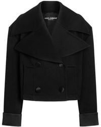 Dolce & Gabbana - Cropped Jacket With Double-Breasted Design - Lyst