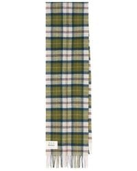 Barbour - Tartan Checked Fringed Scarf - Lyst