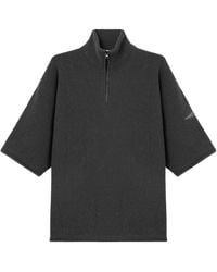 Stone Island - Loose-Fit Short-Sleeve Half-Zip Jumper With Needle-Punched Star - Lyst