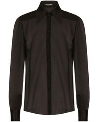 Dolce & Gabbana - Semi-Sheer Chiffon Shirt - Lyst