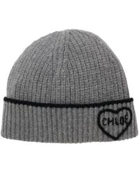 Chloé - Chloé Logo Intarsia Knit Beanie - Lyst