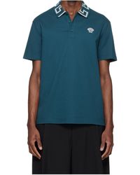 Versace - Embroidered Cotton Pique Polo - Lyst