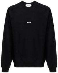 MSGM - Logo Printed Crewneck Sweatshirt - Lyst