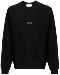 MSGM - Logo Printed Crewneck Sweatshirt - Lyst