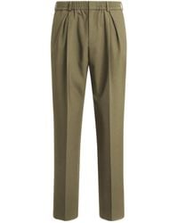 Balmain - Wool Trousers With Elasticated Waist - Lyst