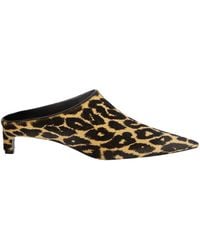 Jil Sander - Leopard-Printed Pointed Toe Mules - Lyst