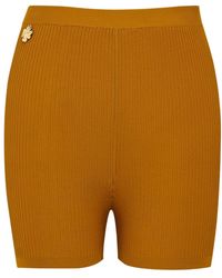 Saint Laurent - Rib-Knit Cycling Shorts - Lyst