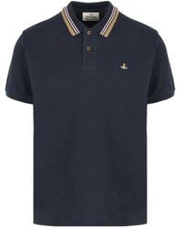 Vivienne Westwood - Short Sleeved Orb-Embroidered Polo Shirt - Lyst