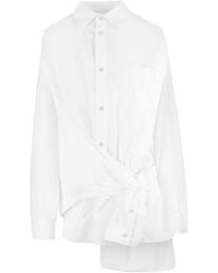 Balenciaga - Asymmetric Knot Detailed Long-Sleeved Shirt - Lyst