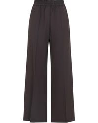 Brunello Cucinelli - Elasticated Waistband Wide-Leg Pants - Lyst